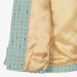 Gucci Boys Blue Damier Wool Check Jacket Clearance