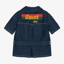 Gucci Boys Blue Denim Logo Jacket Outlet
