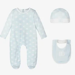 Dolce amp; Gabbana Boys Blue DG Babysuit Set Discount