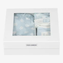Dolce amp; Gabbana Boys Blue DG Babysuit Set Discount