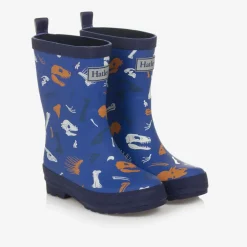Hatley Boys Blue Dinosaur Fossils Rain Boots New