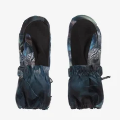 Molo Boys Blue Dinosaur Thermal Mittens Online