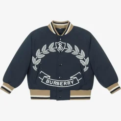 Burberry Boys Blue Down Filled Bomber Jacket Discount