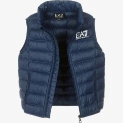 EA7 Emporio Armani Boys Blue Down Padded Gilet Outlet
