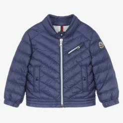 Moncler Enfant Boys Blue Down Padded Puffer Jacket Outlet