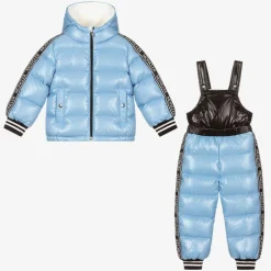 Moncler Enfant Boys Blue Down Padded Talat Snowsuit Clearance