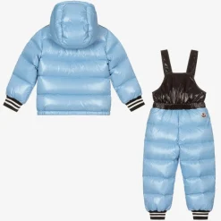 Moncler Enfant Boys Blue Down Padded Talat Snowsuit Clearance