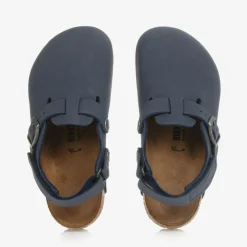 Birkenstock Boys Blue Faux Leather Clog Sandals New