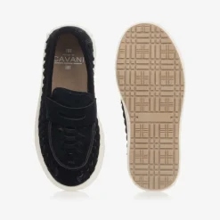 House of Cavani Boys Blue Faux Suede Loafers New