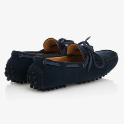 Romano Boys Blue Faux Suede Moccasins Clearance