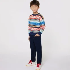 KENZO KIDS Boys Blue Festive Cotton Knit Sweater Sale
