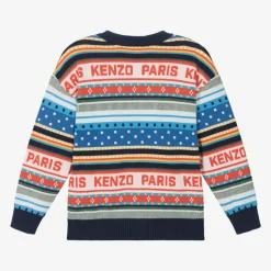 KENZO KIDS Boys Blue Festive Cotton Knit Sweater Sale