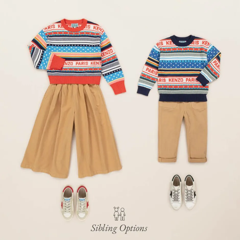 KENZO KIDS Boys Blue Festive Cotton Knit Sweater Sale