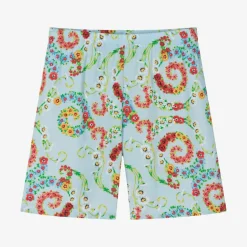 Versace Boys Blue Floral Barocco Shorts Online