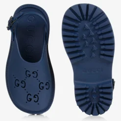 Gucci Boys Blue GG Logo Rubber Sandals Best