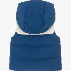 Moncler Enfant Boys Blue Hooded Down Gilet New