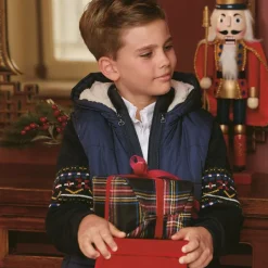 Lapin House Boys Blue Hooded Gilet & Zip-Up Top 2 in 1 Online