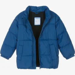 Mayoral Boys Blue Hooded Puffer Coat Hot