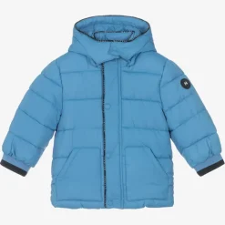 Mayoral Boys Blue Hooded Puffer Coat New