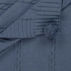 Dr. Kid Boys Blue Knitted Pom-Pom Blanket (92cm)