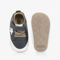 Old Soles Boys Blue Leather First Walker Shoes Clearance