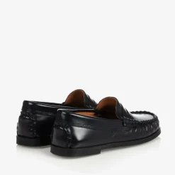 Childrens Classics Boys Blue Leather Loafers Sale