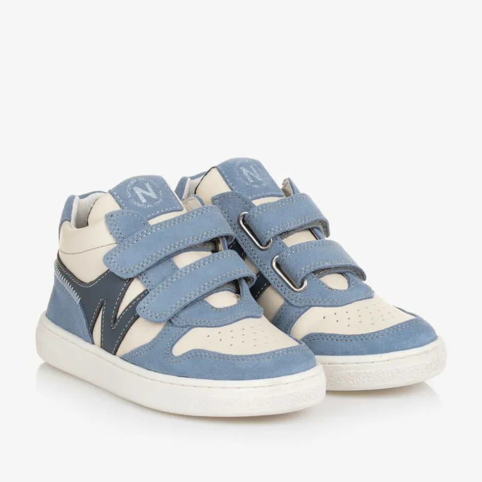 Naturino Boys Blue Leather Velcro Trainers Clearance
