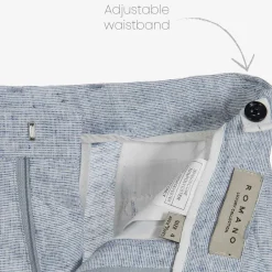 Romano Boys Blue Linen & Cotton Suit