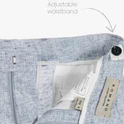 Romano Boys Blue Linen & Cotton Suit