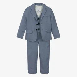 Beatrice amp; George Boys Blue Linen Waistcoat Suit Outlet