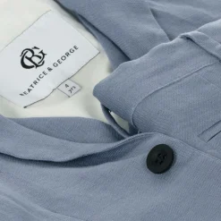 Beatrice amp; George Boys Blue Linen Waistcoat Suit Outlet