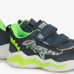 Beppi Boys Blue Mesh Dinosaur Light-Up Trainers Sale