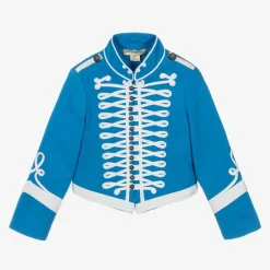 Stella McCartney Kids Boys Blue Organic Cotton Military Jacket Outlet