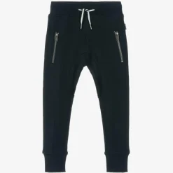 Molo Boys Blue Organic Cotton Jersey Joggers Darknavy Outlet