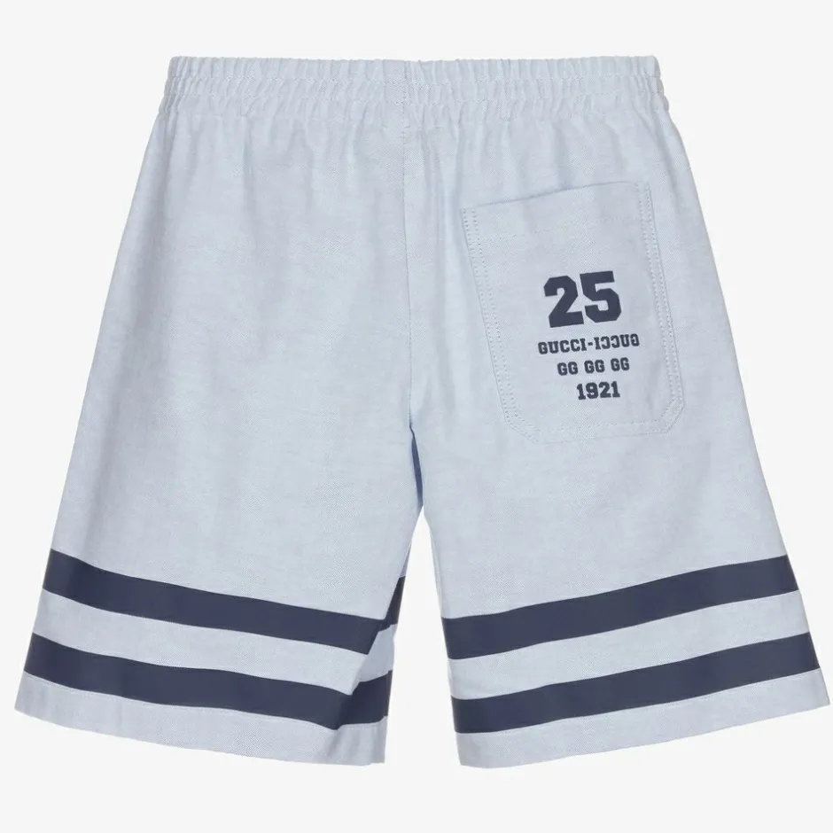 Gucci Boys Blue Oxford Cotton Shorts