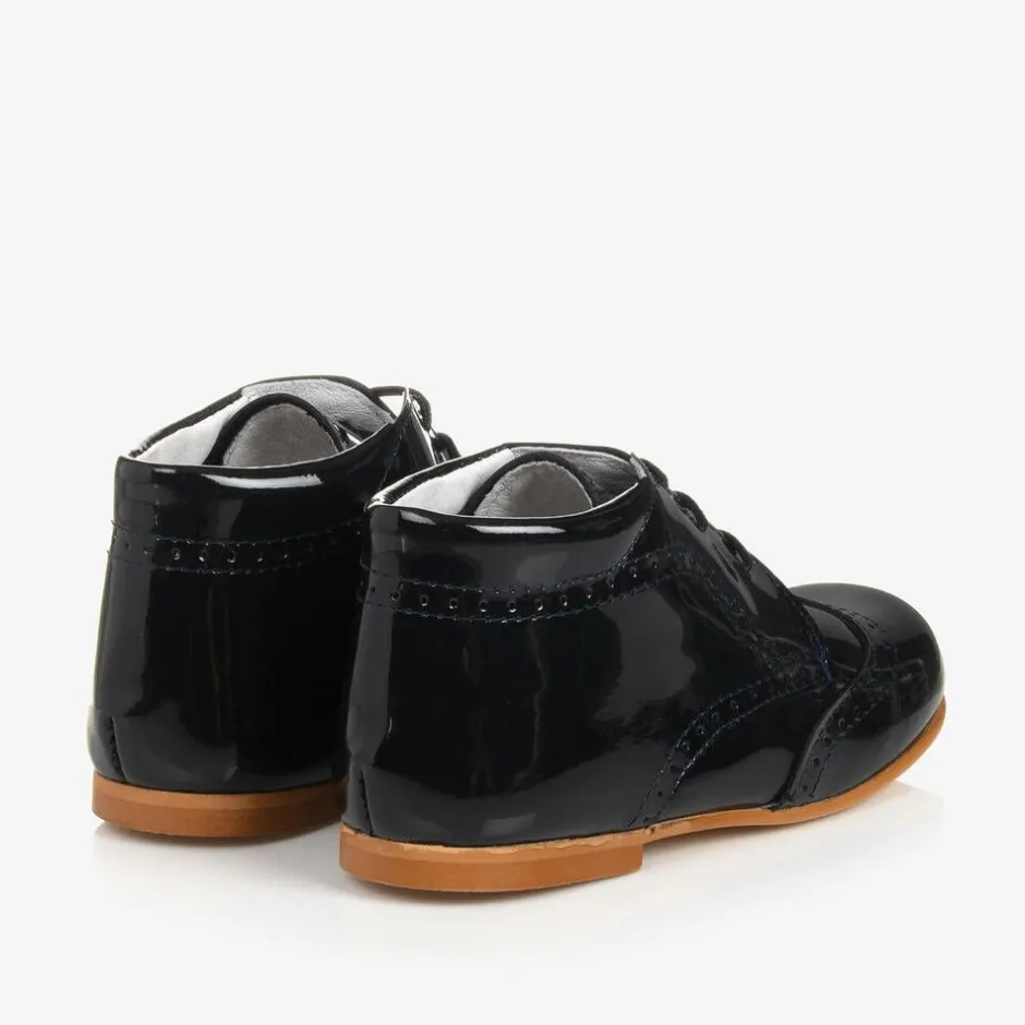 Childrens Classics Boys Blue Patent Brogue Shoes Outlet
