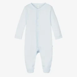 Marie-Chantal Boys Blue Pima Cotton Babysuit Set