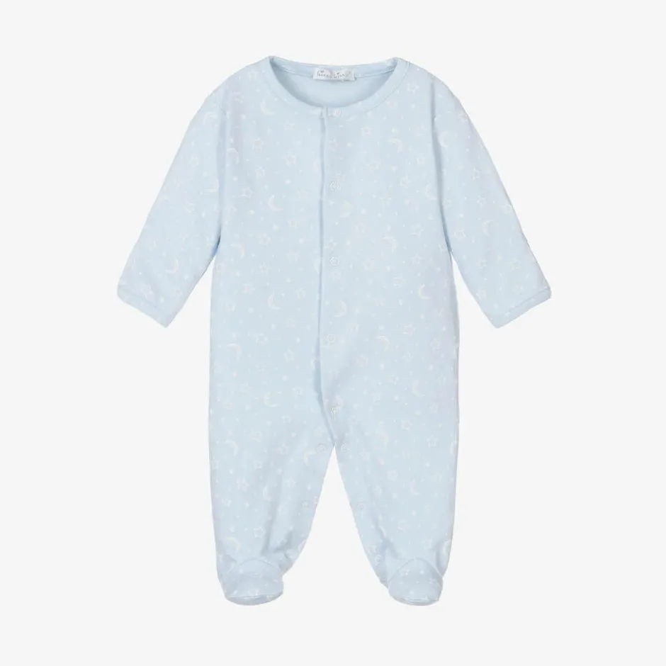 Kissy Kissy Boys Blue Pima Cotton Crescent Moonlight Babygrow Discount