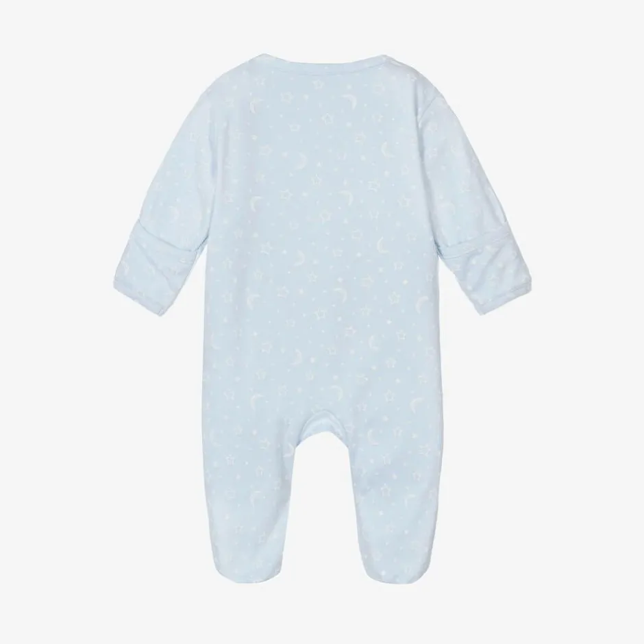 Kissy Kissy Boys Blue Pima Cotton Crescent Moonlight Babygrow Discount