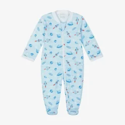 Kissy Kissy Boys Blue Pima Cotton Galaxy Babygrow Clearance