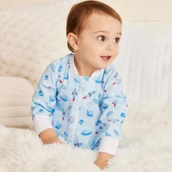 Kissy Kissy Boys Blue Pima Cotton Galaxy Babygrow Clearance