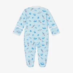 Kissy Kissy Boys Blue Pima Cotton Galaxy Babygrow Clearance