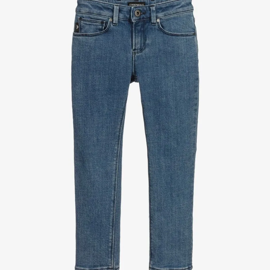 Emporio Armani Boys Blue Regular Fit Jeans New