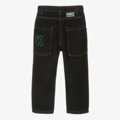 KENZO KIDS Boys Blue Relaxed Fit Denim Jeans Discount