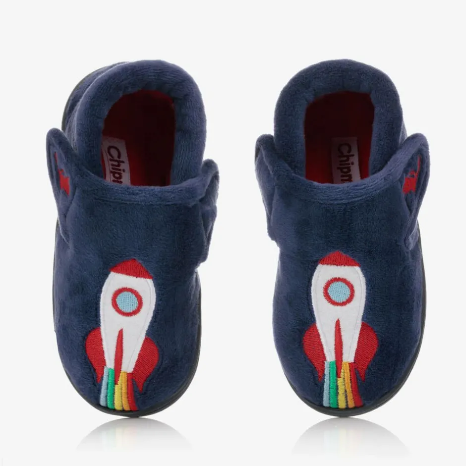 Chipmunks Boys Blue Rocket Velcro Slippers Online