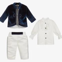 Andreeatex Boys Blue Satin & Velvet Suit Hot