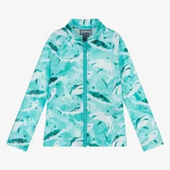 Vilebrequin Boys Blue Shark Print Swim Top (UPF50+) Hot