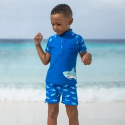 Playshoes Boys Blue Shark Swim Shorts Set (UPF50+) Hot