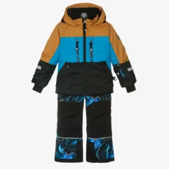 Deux par Deux Boys Blue Storm Print Snowsuit & Snood Set Best