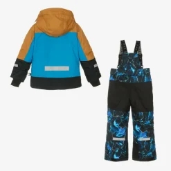 Deux par Deux Boys Blue Storm Print Snowsuit & Snood Set Best
